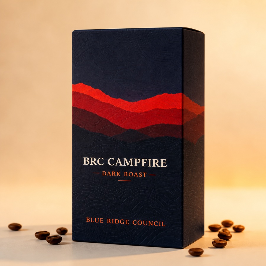 BRC Campfire dark roast coffee box